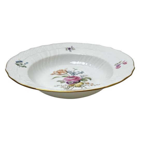 Royal Copenhagen Frijsenborg Large Rim Soup Bowl 1614 Flowers Scalloped Rim - Picture 7 of 13